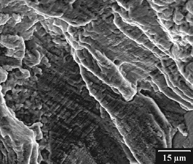 Mikroobraz prążków zmęczeniowych (striations)